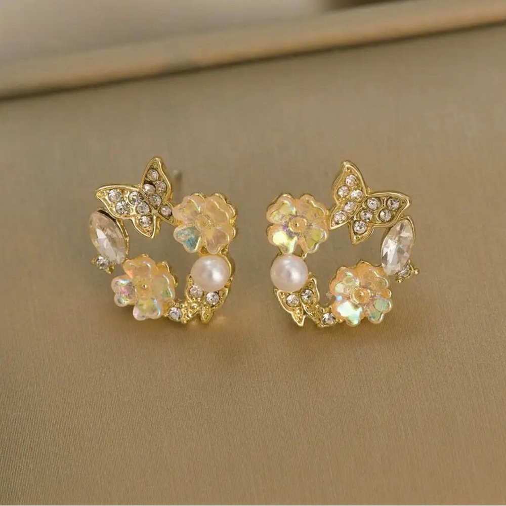 Fashion Jewelry | Prom Earrings | Wedding Jewelry | Circular Earrings|Butterfly